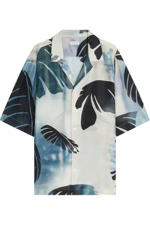 DRIES VAN NOTEN Seidenhemd mit Palmen-Print