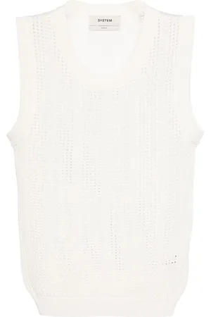 SYSTEM Trägershirt mit Lochstrickmuster