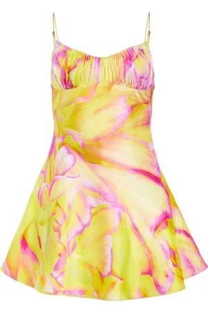 Retrofete Gemustertes Eden Seiden-Minikleid