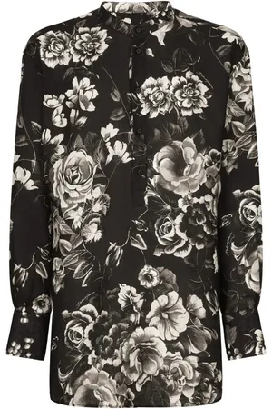 Dolce & Gabbana Leinenhemd mit Blumen-Print