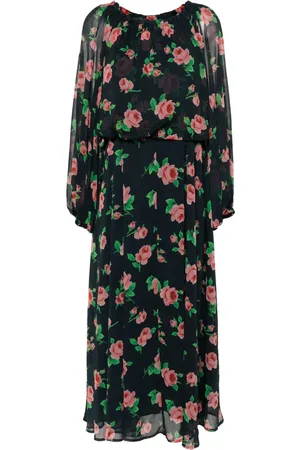 ROTATE Chiffon-Kleid mit Blumen-Print