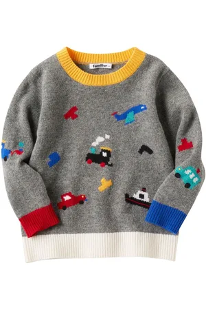 Familiar Wollpullover mit Intarsienmuster