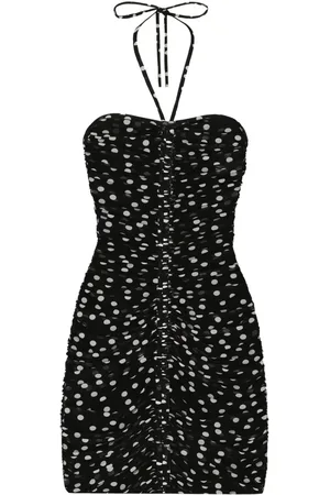Dolce & Gabbana Drapiertes Tüllkleid mit Polka Dots
