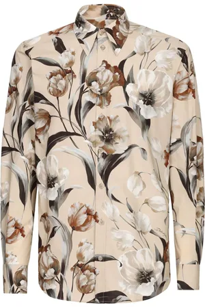 Dolce & Gabbana Popeline-Hemd mit Blumen-Print