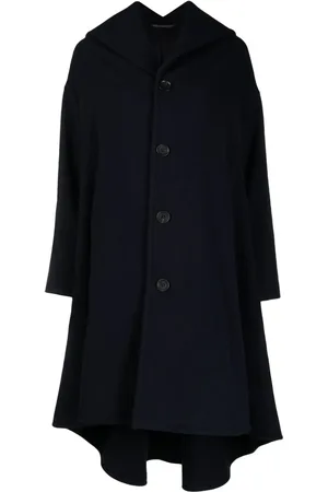 YOHJI YAMAMOTO Langer Mantel mit Cut-Out-Kragen