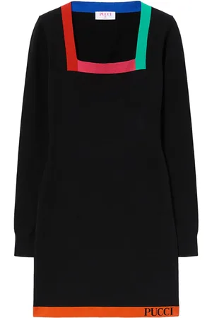 Puccini Minikleid mit eckigem Ausschnitt