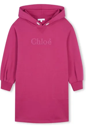 Chloé Kapuzenkleid mit Logo-Stickerei