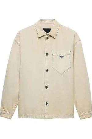 Prada Jeanshemd mit Logo-Schild