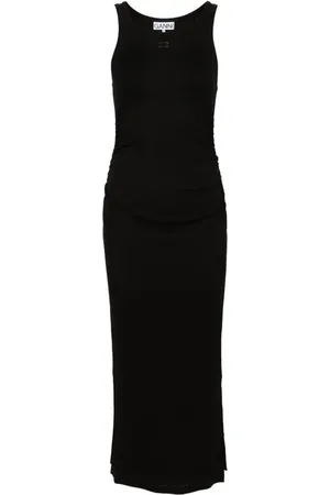 Ganni Kleid mit Logo-Stickerei