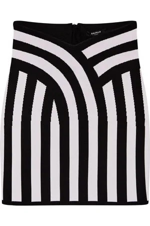 Balmain Gestreifter Intarsien-Minirock