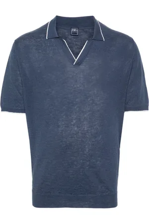 FEDELI Fein gestricktes Poloshirt