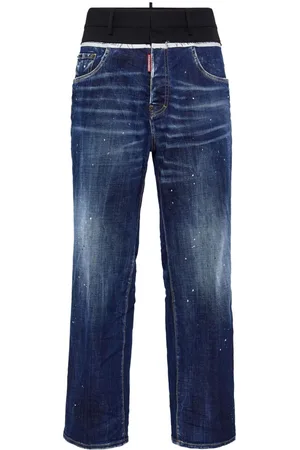 Dsquared2 Halbhohe Straight-Leg-Jeans