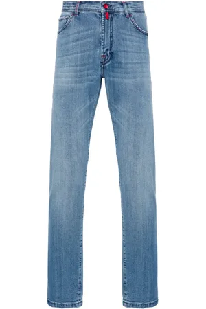 Kiton Halbhohe Straight-Leg-Jeans