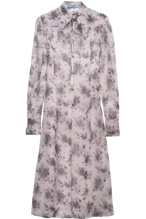 Prada Chiffonkleid mit Blumen-Print