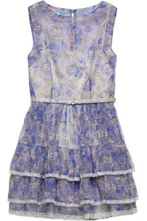 Prada Chiffon-Minikleid mit Blumen-Print