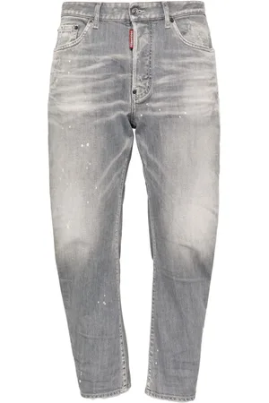 Dsquared2 Halbhohe Straight-Leg-Jeans
