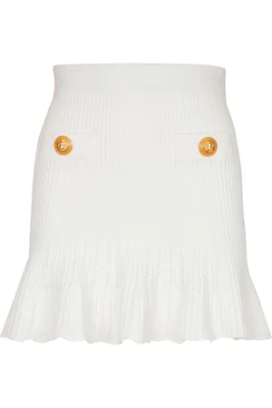 Balmain Gestrickter Minirock mit Schößchen