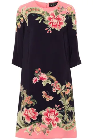 Etro Midikleid aus Seide mit Blumen-Print