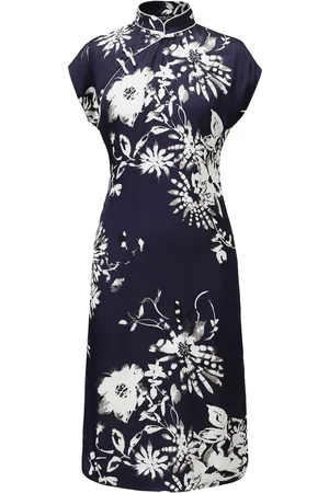 SHANGHAI TANG Shukui Midikleid mit Blumen-Print