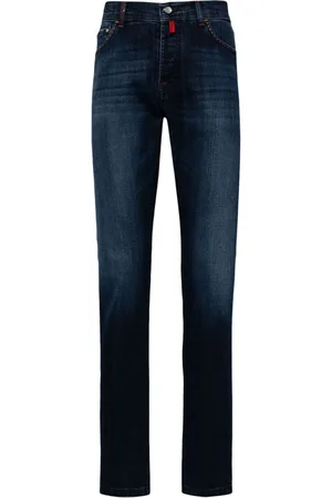 Kiton Straight-Leg-Jeans mit Logo-Stickerei
