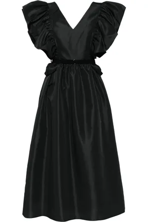 Saiid Kobeisy Gerüschtes Taft-Midikleid