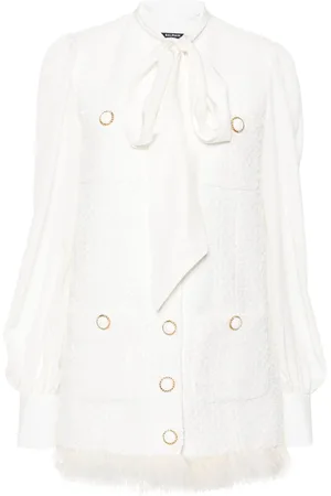 Balmain Minikleid mit Federbesatz