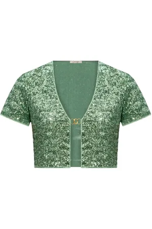 Oseree Cropped-Cardigan mit Pailletten