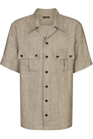 Dolce & Gabbana Leinenhemd mit Nadelstreifen