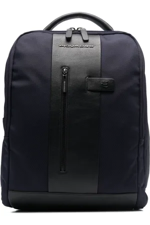 Piquadro Zweifarbiger Rucksack mit Logo-Patch