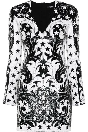 Balmain Pailletten-Minikleid mit grafischem Muster