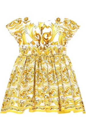 Dolce & Gabbana Popeline-Kleid mit Majolica-Print