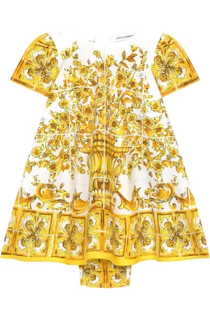 Dolce & Gabbana Popeline-Kleid mit Majolica-Print