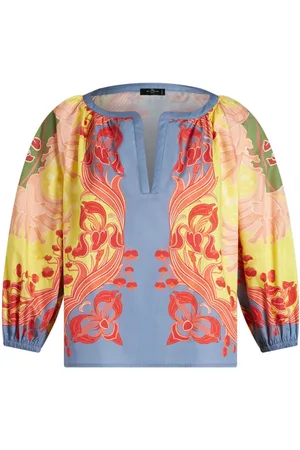 Etro Popeline-Bluse mit Blumen-Print