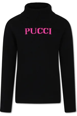 PUCCI Junior Rollkragenpullover mit Intarsien-Logo