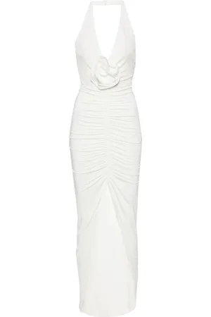 NISSA Gerafftes Abendkleid mit Blumenapplikation