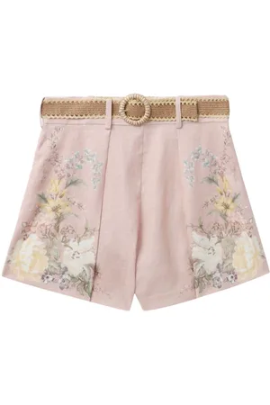 ZIMMERMANN Waverly Leinenshorts mit Blumen-Print