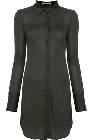 Helmut Lang Hemdkleid mit langen Ärmeln