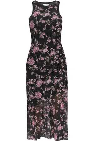 Ganni Midikleid mit Blumenmuster