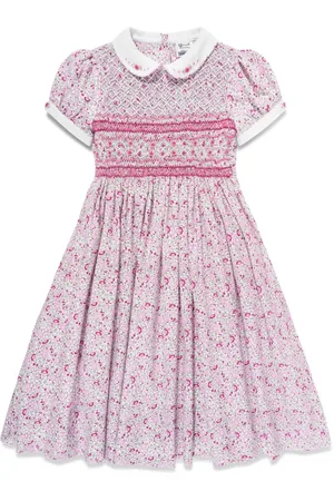 Sarah Louise Gesmoktes Kleid mit Blumen-Print