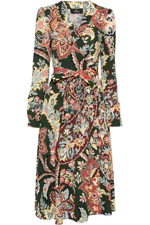 Etro Florales Krepp-Midikleid