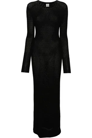 Totême Gehäkeltes Maxikleid mit langen Ärmeln