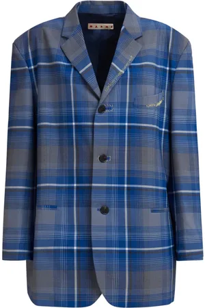 Marni Karierter Blazer mit Logo-Stickerei