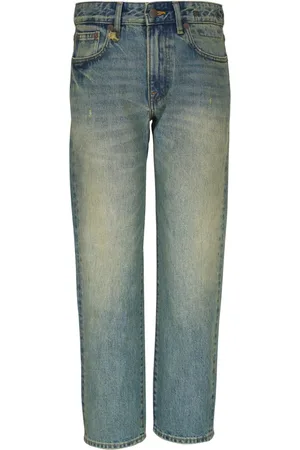R13 Gerade Jeans mit Logo-Applikation