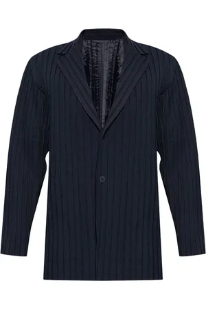 Issey Miyake Plissierte Jacke mit V-Ausschnitt