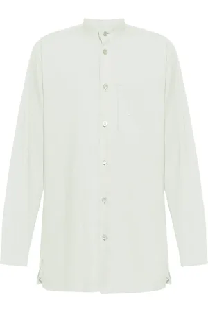 Issey Miyake PL Ramie Hemd mit gefalteter Passe