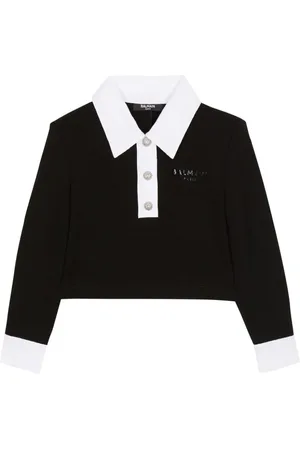 Balmain Polo-Sweatshirt mit Kontrastkragen