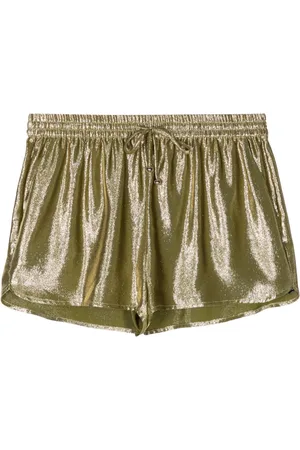 Cynthia Rowley Seidenshorts mit Lamé-Effekt
