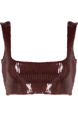 GALVAN Beating Heart Cropped-Top mit Pailletten