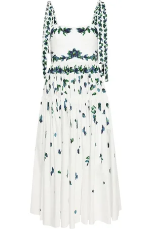 Erdem Gestuftes Midikleid mit Blumen-Print