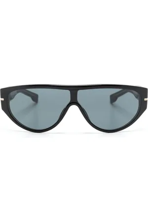 HUGO BOSS Blau gefärbte Sonnenbrille mit ovalem Gestell